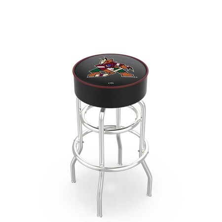 Holland Bar Stool Co 25" Arizona Coyotes Cushion Seat, 2-Ring Chrome Swivel Bar Stool L7C125AriCoy